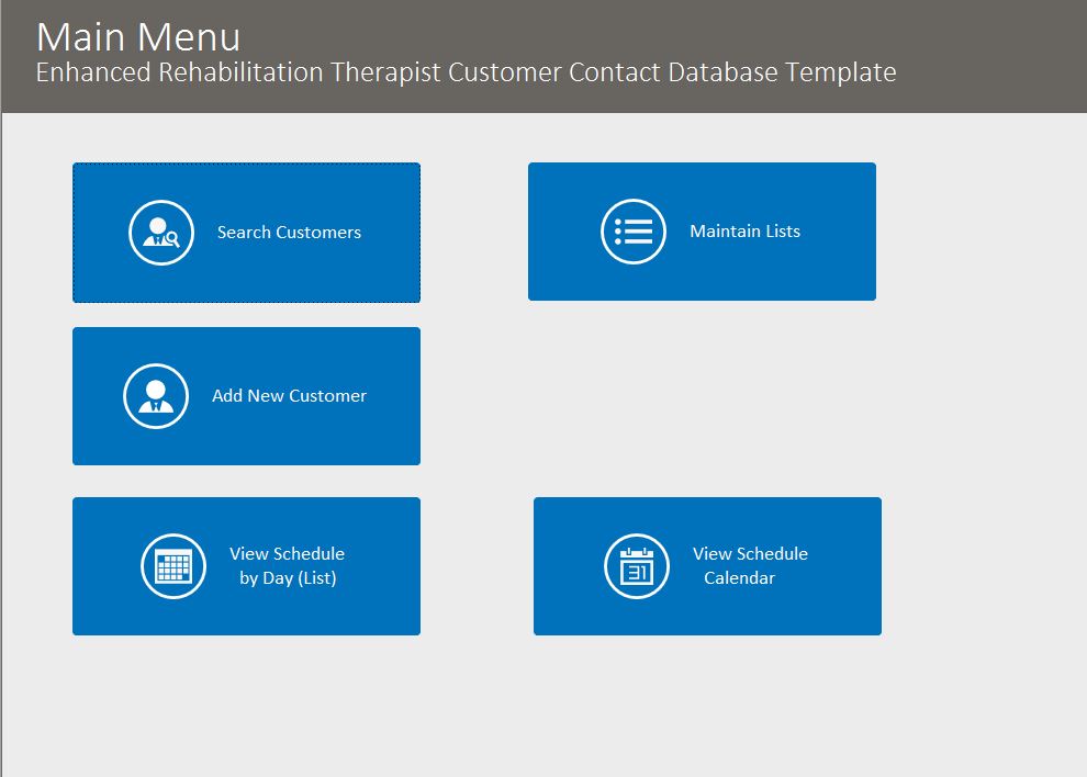 Rehabilitation Therapist Enhanced Contact Template | Contact Database